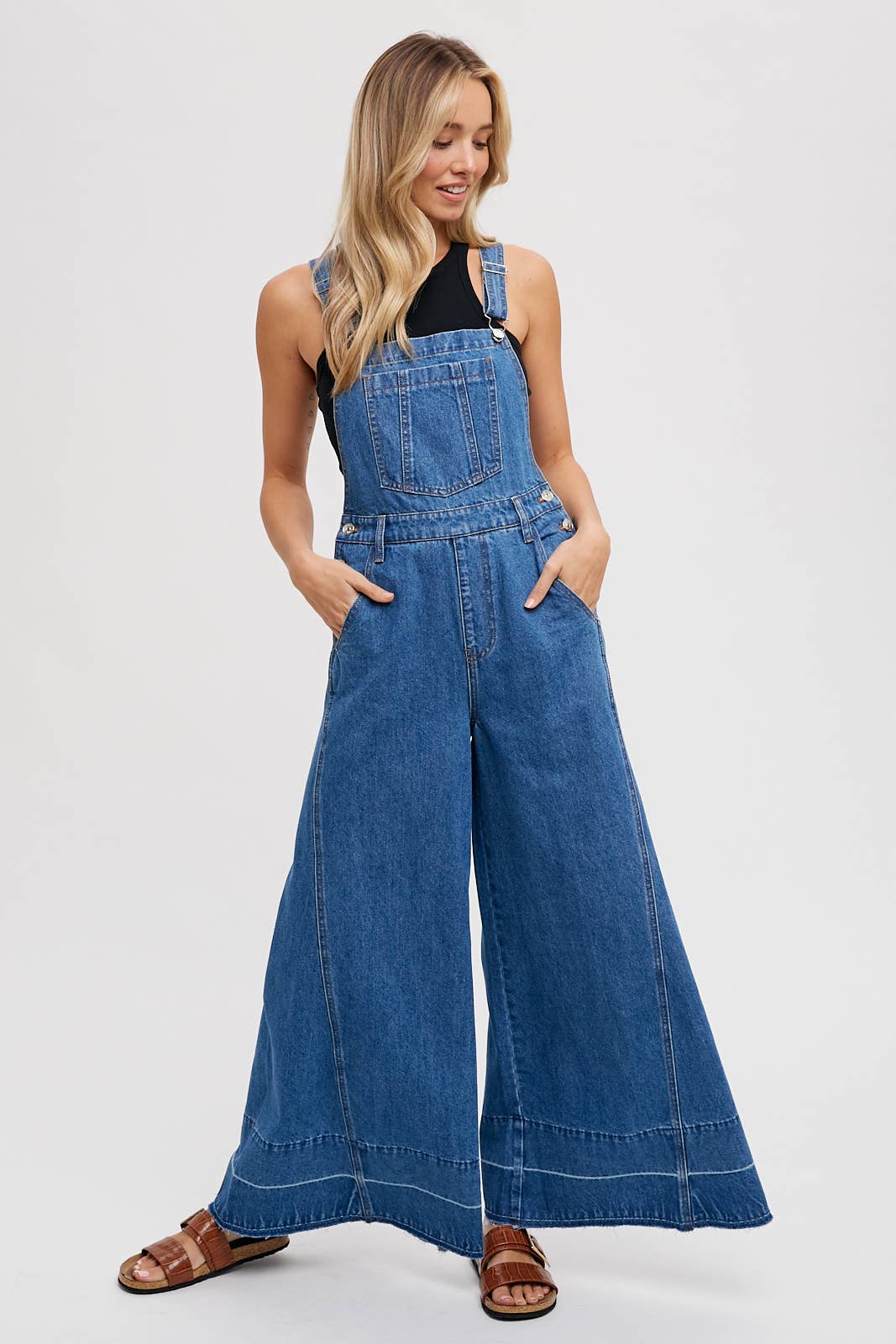 Bluivy - DENIM WIDE LEGS OVERALLS
