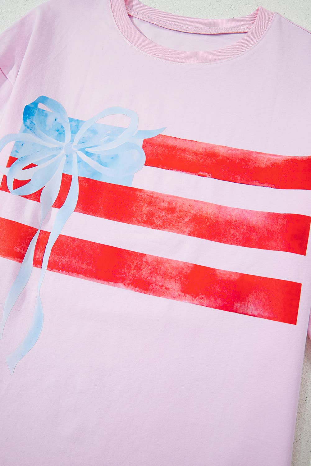 Aapparella - Flag Bow Patch Graphic Short Sleeve Tee | S-XL