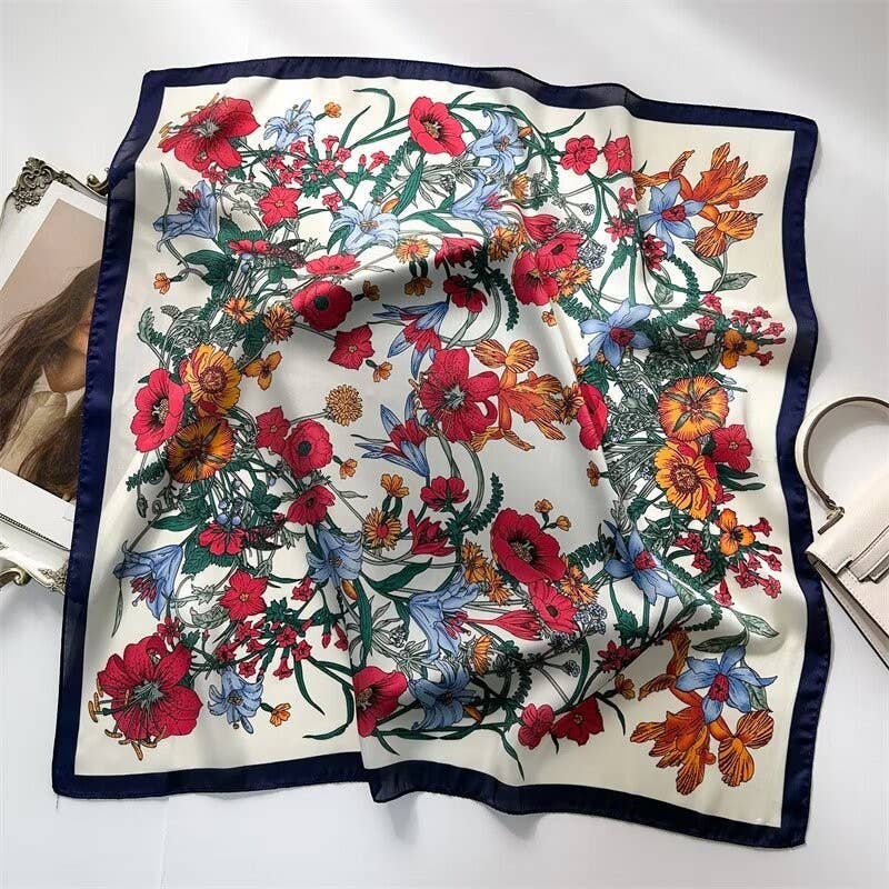 JOSSLYN by wall to wall - LARGE FLORAL PRINT BANDANA SCARF | 40SC651