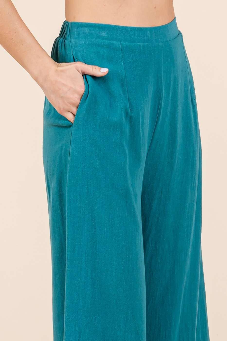 mittoshop - LINEN RUFFLE TANK TOP AND PANTS SET