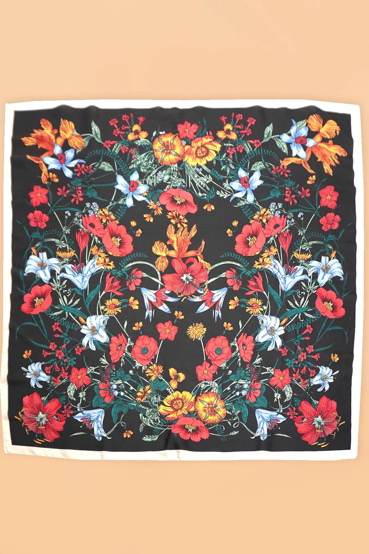 JOSSLYN by wall to wall - LARGE FLORAL PRINT BANDANA SCARF | 40SC651