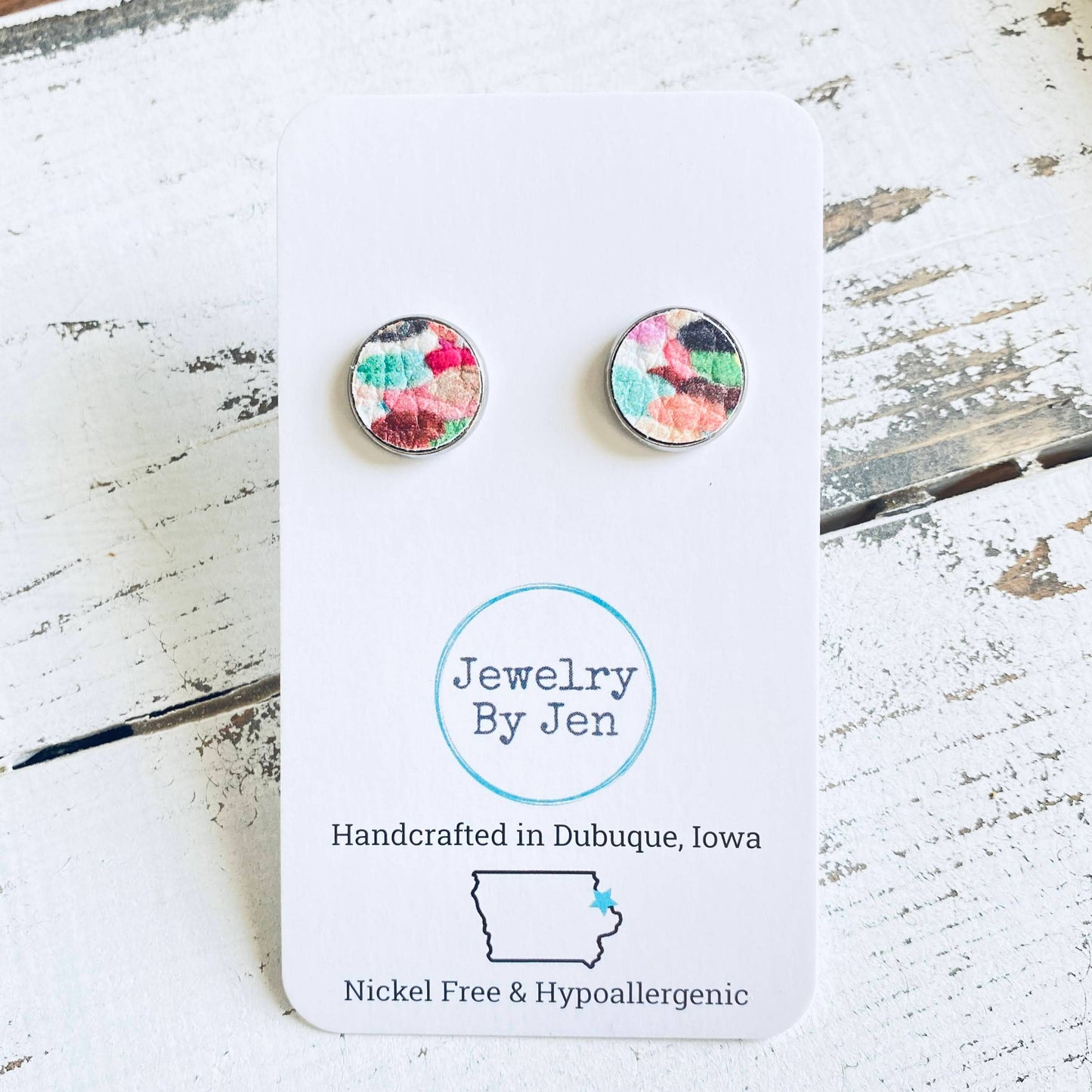 Jewelry By Jen - Stud Earrings: Confetti Splash