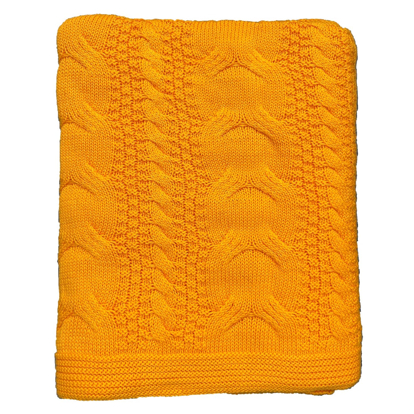 Chloe & Lex - Dahlia Orange Cableknit Cotton Throw Blanket Home Decor