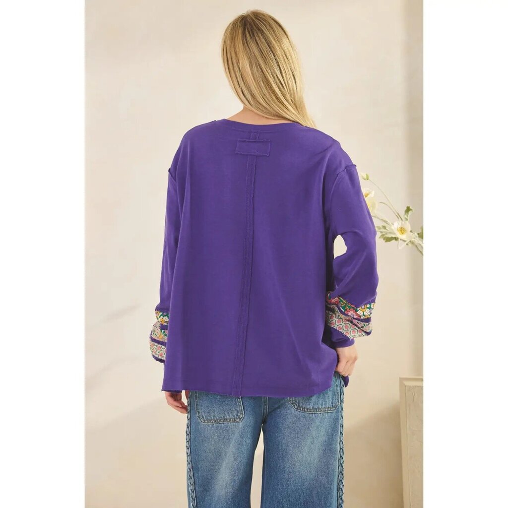 Sage Fig + Vintage Floral Peace Sign Sweatshirt