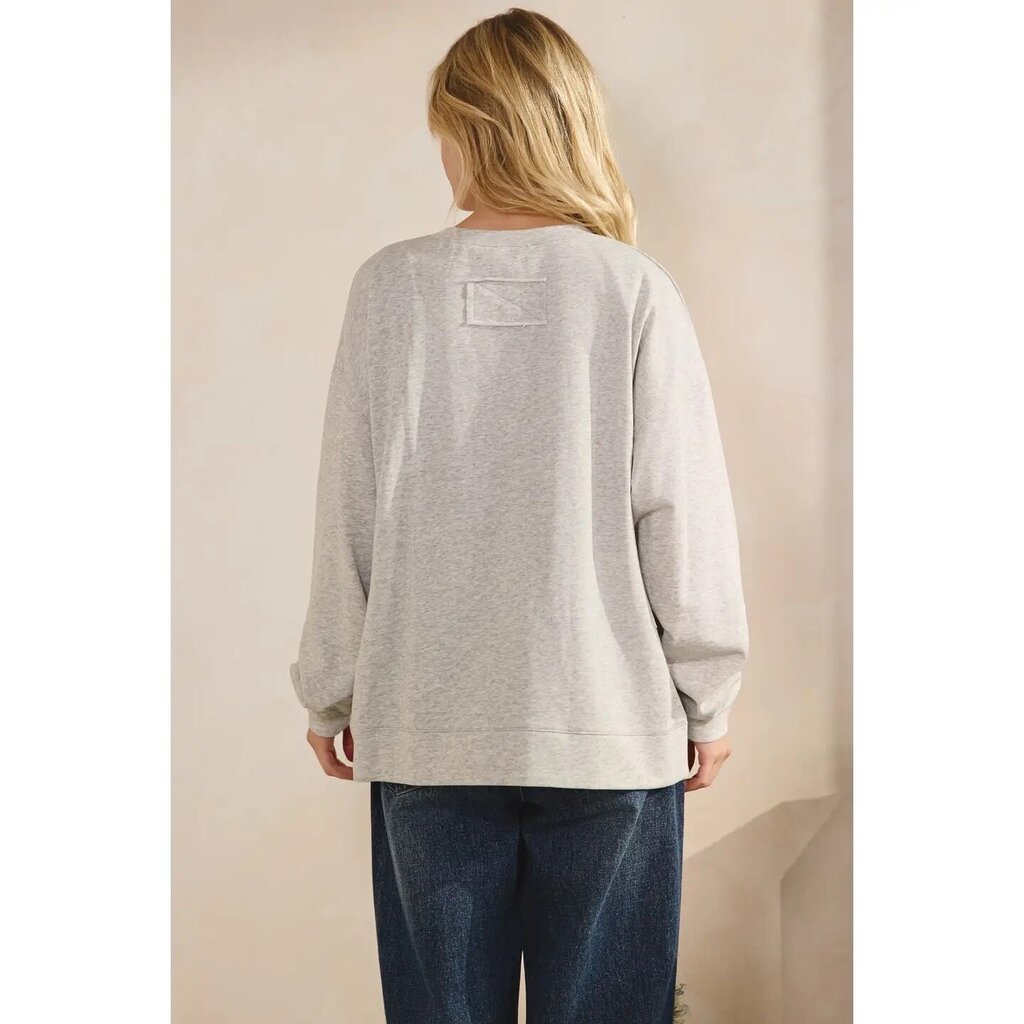 Sage + Fig Joy Sequin Plaid Pullover