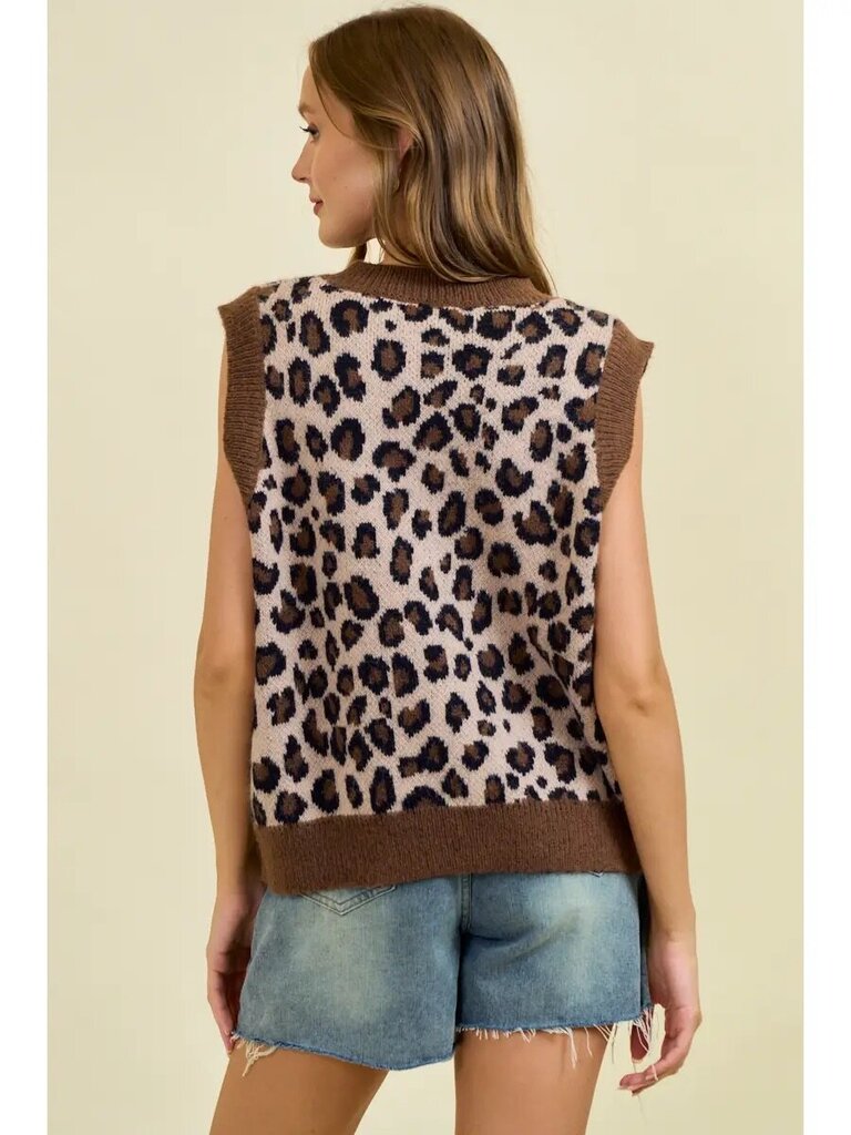 Leopard Knit Vest