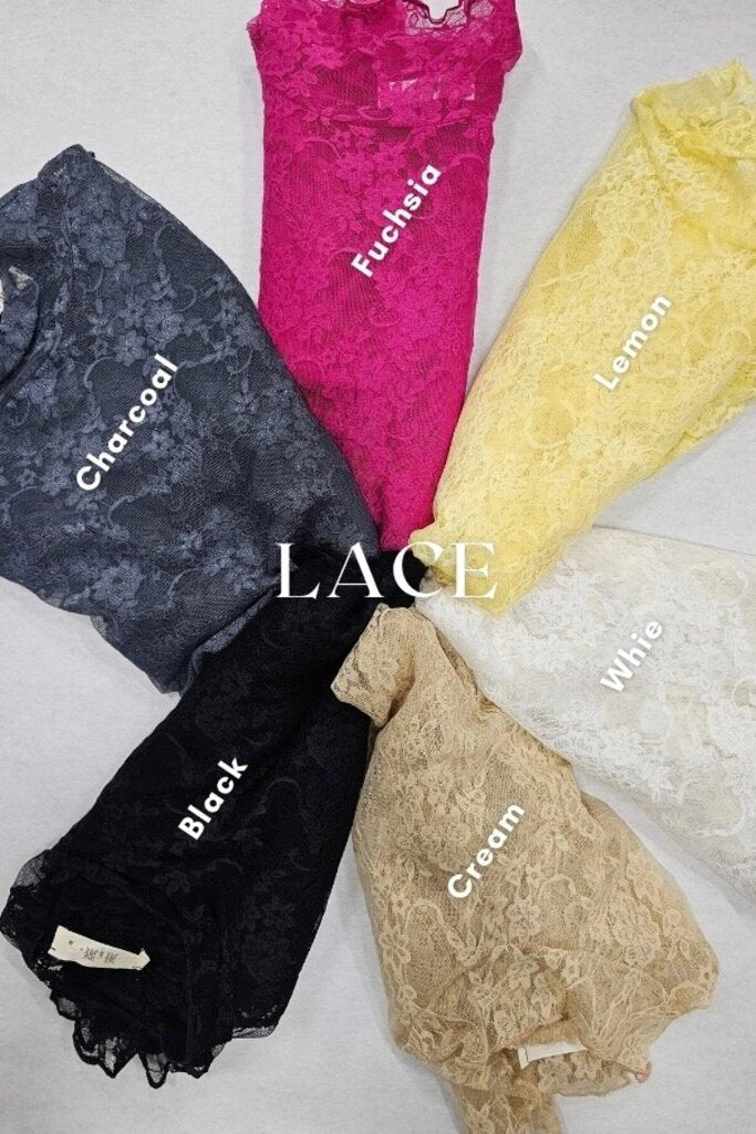 Floral print lace long sleeve layering top