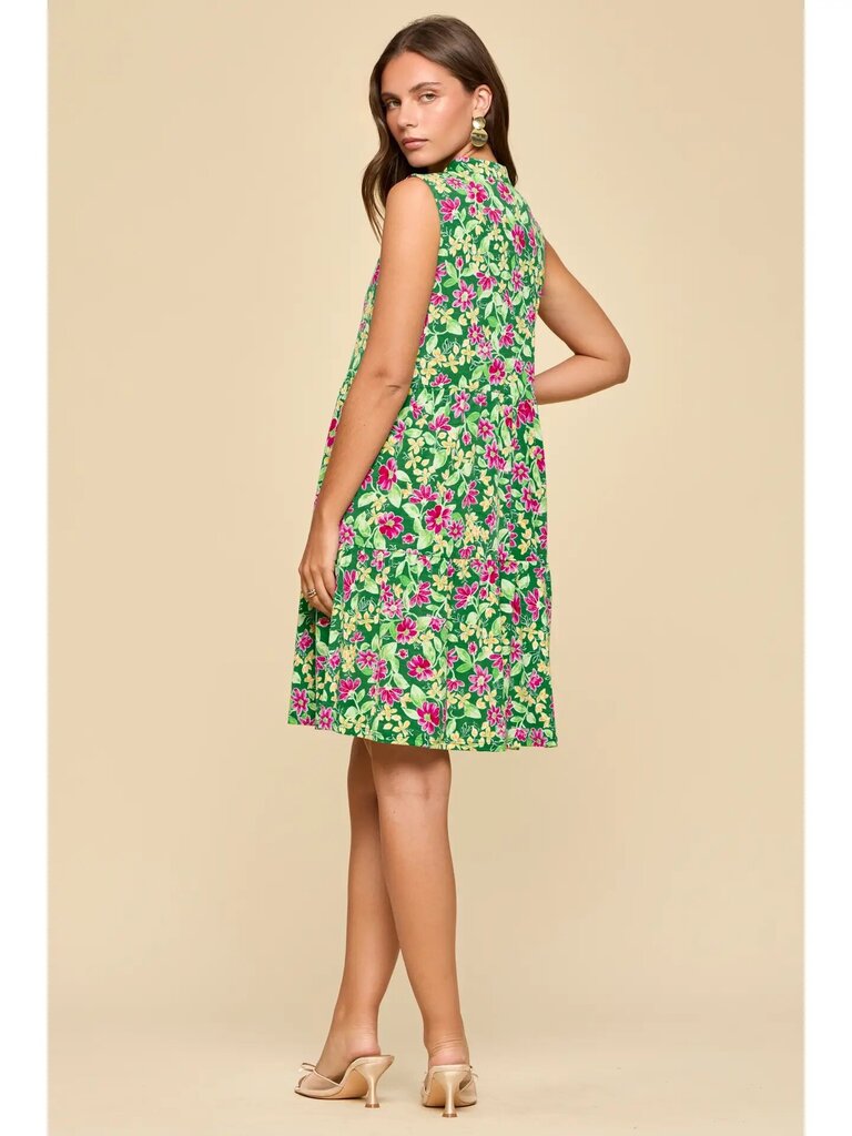 Printed Floral Tiered Lizzy Dress