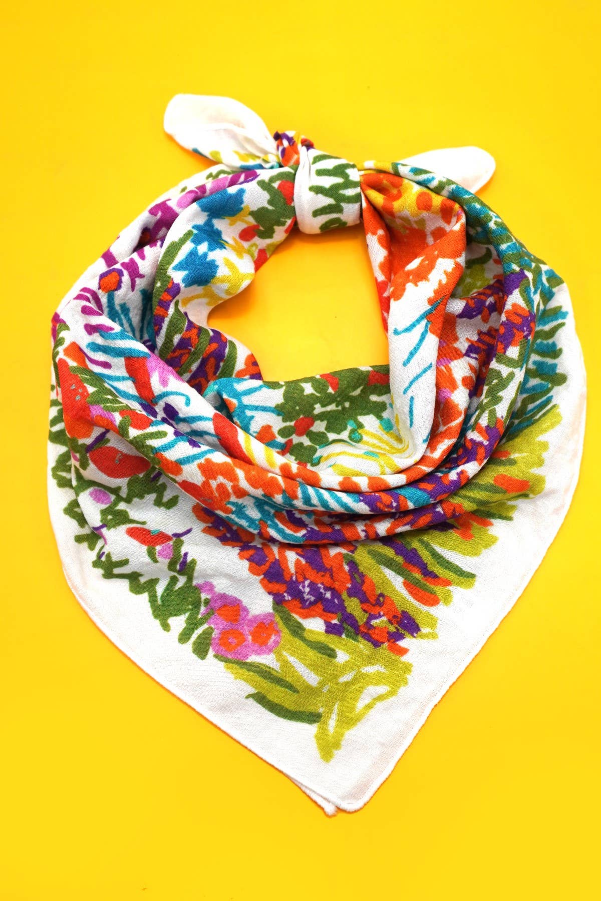 JOSSLYN by wall to wall - COTTON FLORAL PRINT SILKY FEELING BANDANA SCARF | 40SC648