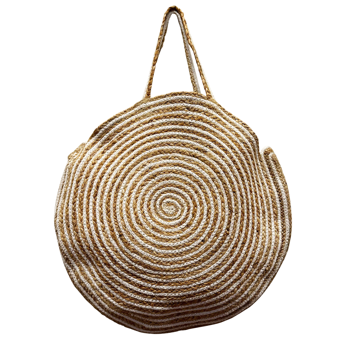 Chloe & Lex - Extra Large Striped Pure Jute Unisex Beach Tote Bag