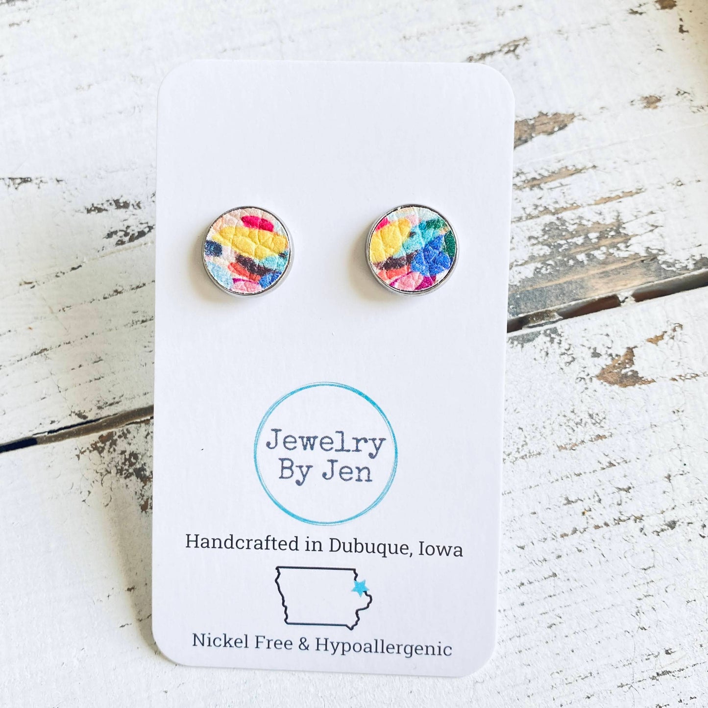 Jewelry By Jen - Stud Earrings: Confetti Splash