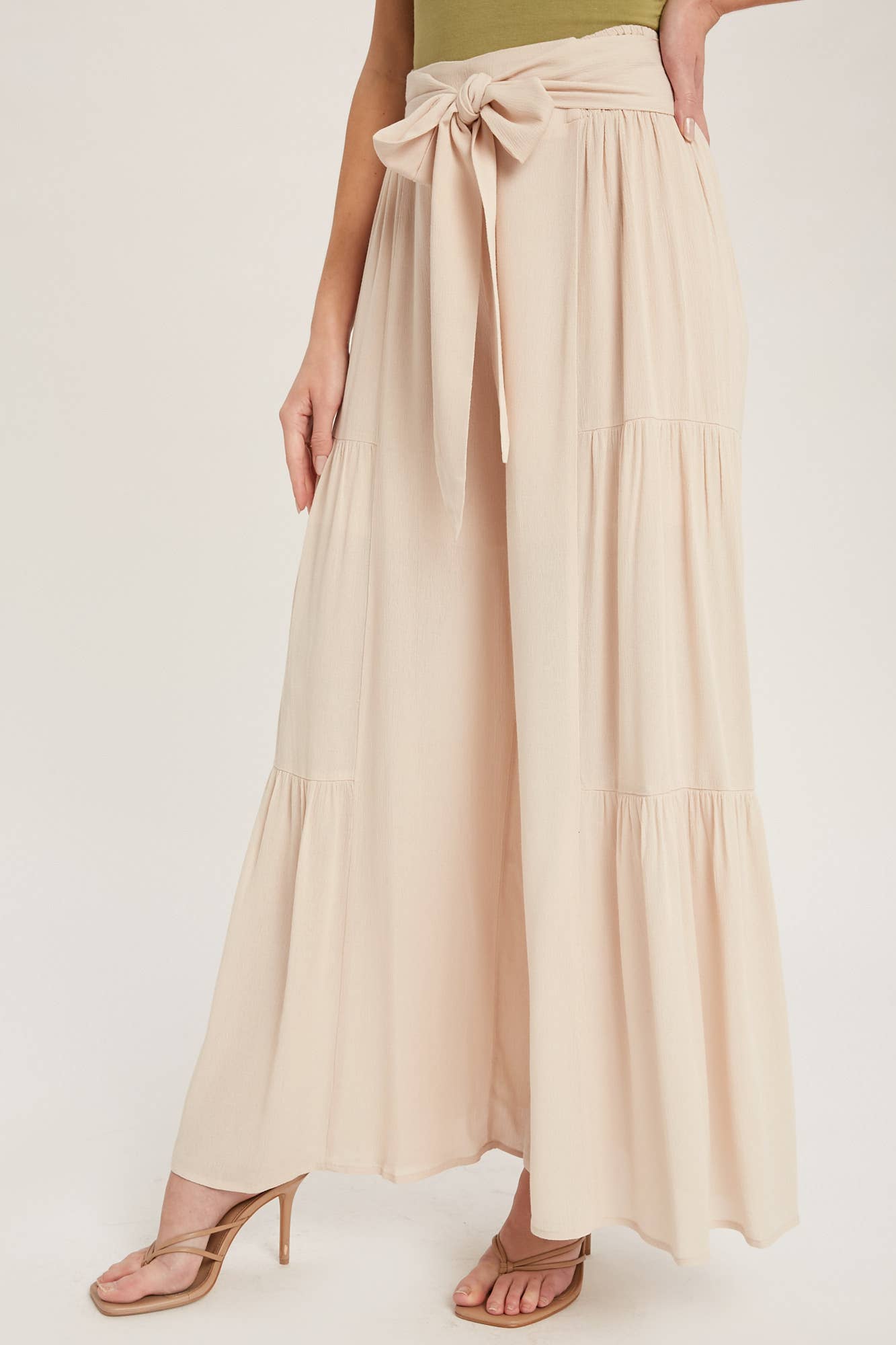 Bluivy - TIERED FLOWY WIDE-LEG PANTS