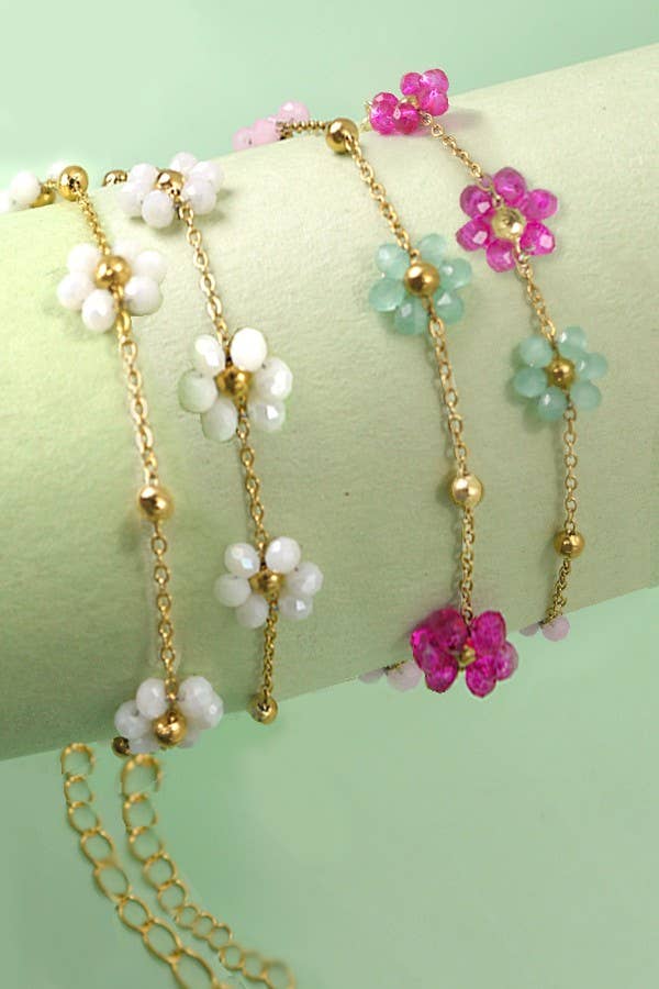 JOSSLYN by Wall to Wall - SUMMER MULTI BEADED FLOWER CHARM BRACELETS | 40B108