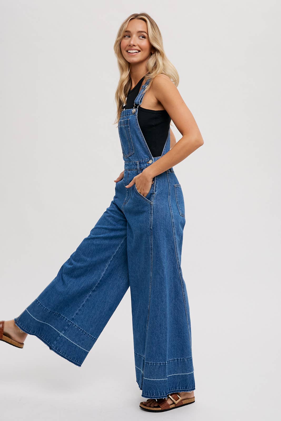Bluivy - DENIM WIDE LEGS OVERALLS