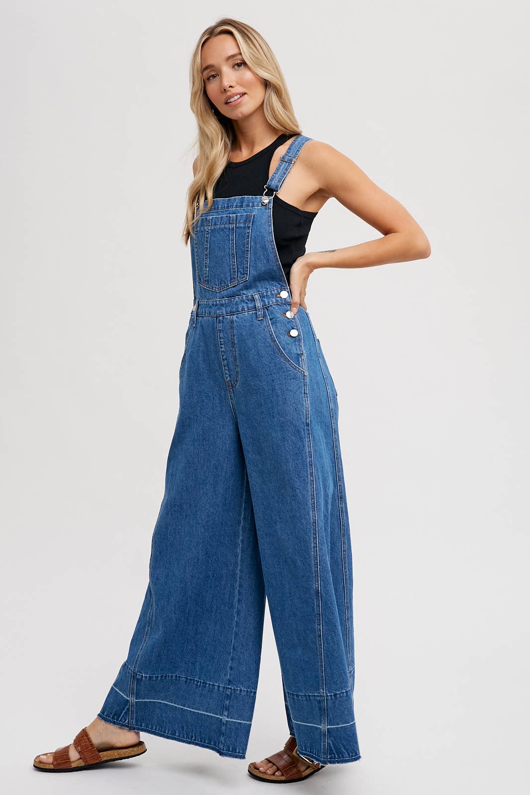 Bluivy - DENIM WIDE LEGS OVERALLS