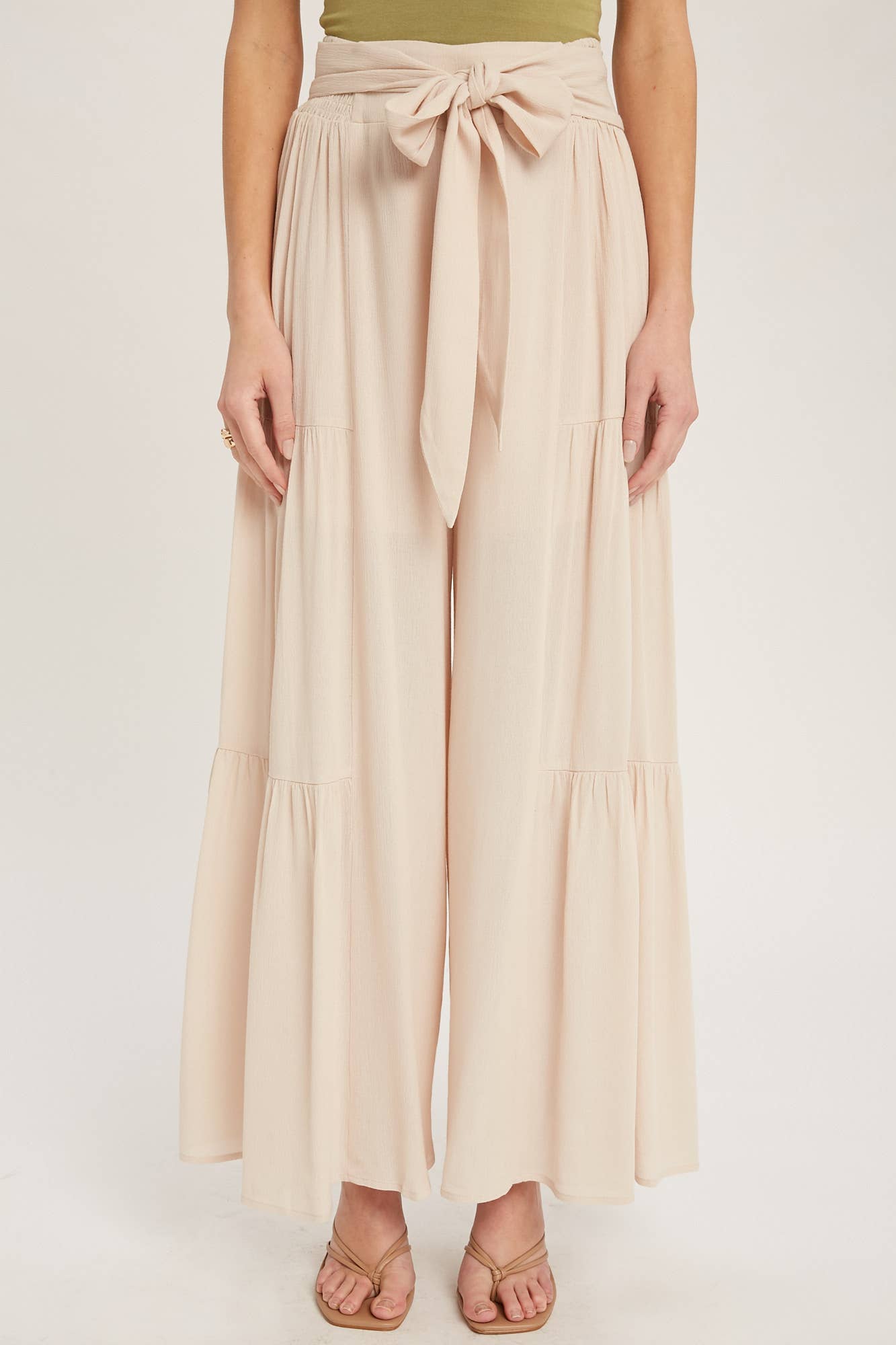 Bluivy - TIERED FLOWY WIDE-LEG PANTS