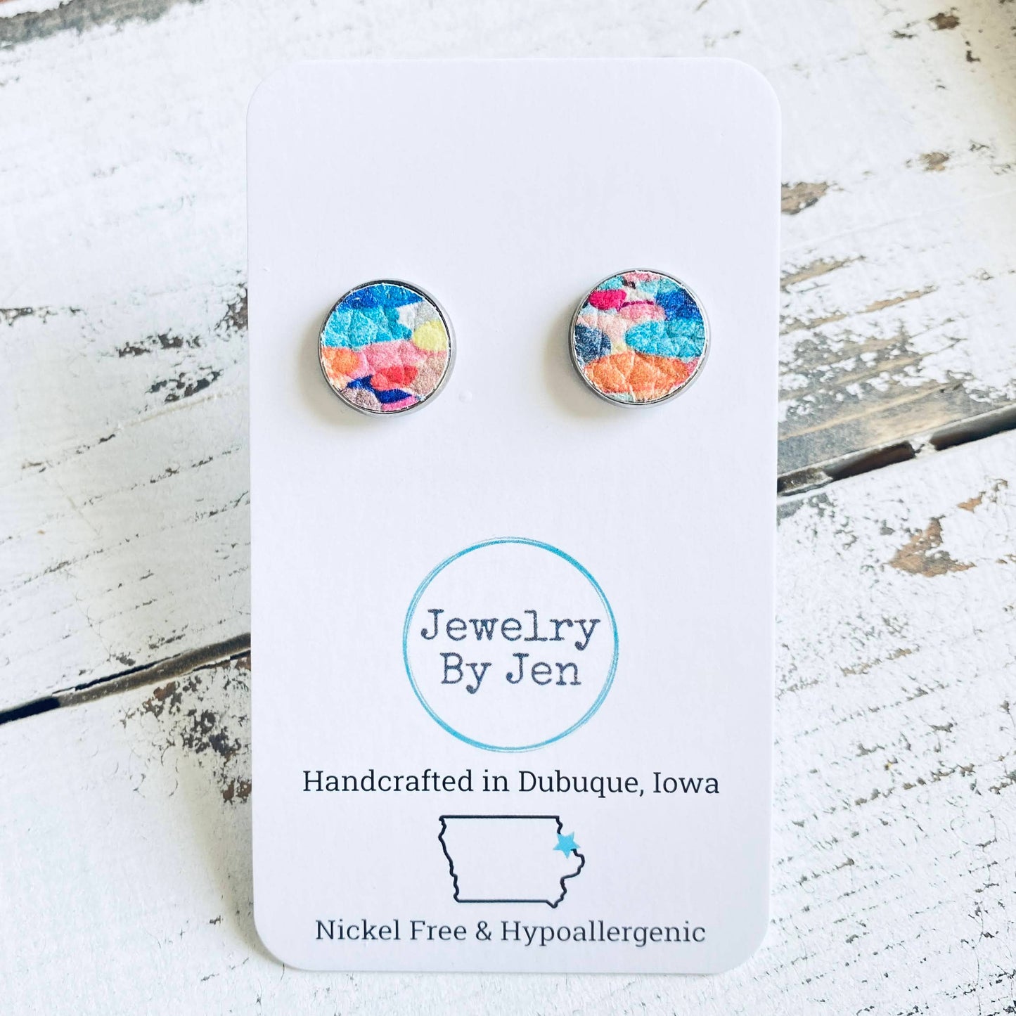 Jewelry By Jen - Stud Earrings: Confetti Splash