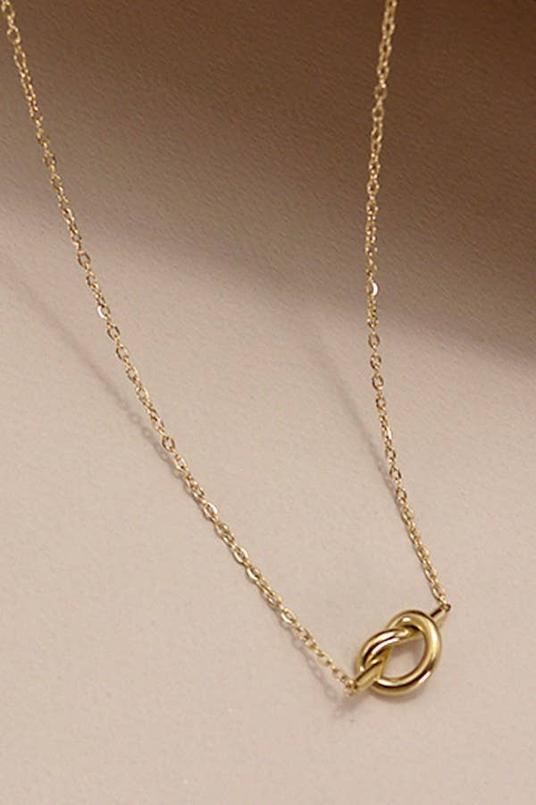JOSSLYN by wall to wall - TITANIUM STEEL NON-TARNISH KNOTTED NECKLACE | 40NK337