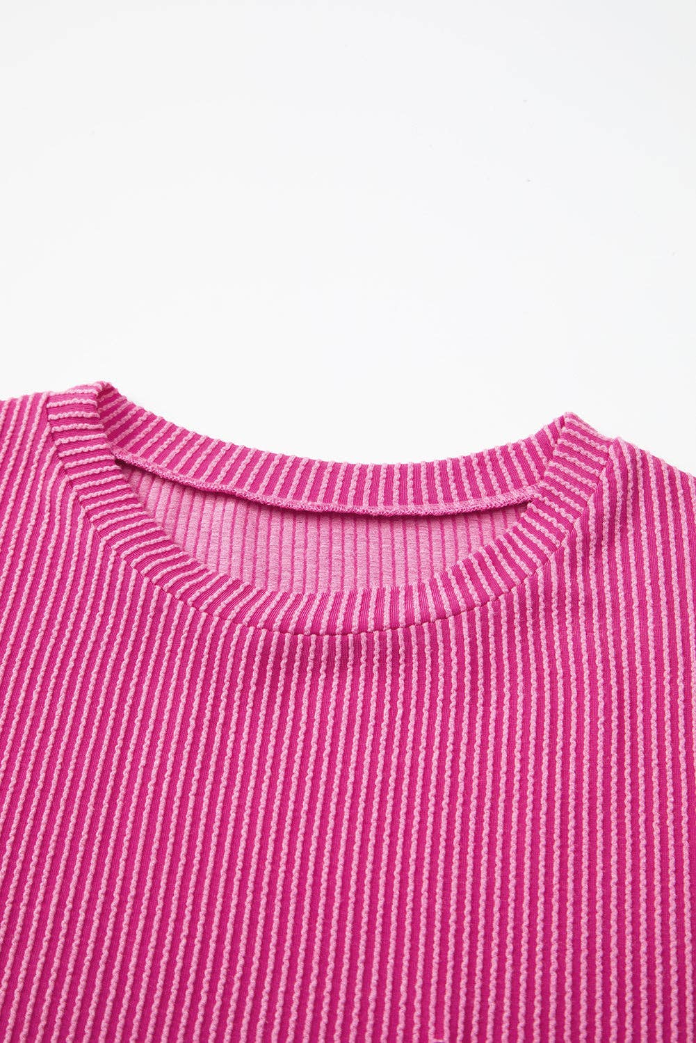 Lovesoft - Turquoise Corded Knit Pocketed Loose Fit T Shirt