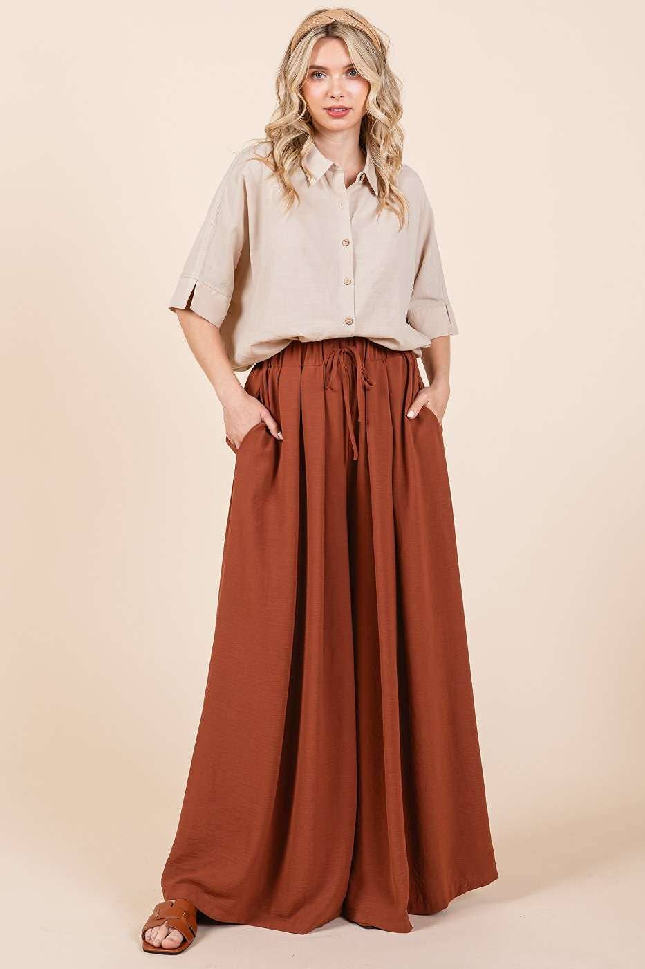 mittoshop - AIRFLOW PLEATED WIDE LEG PANTS