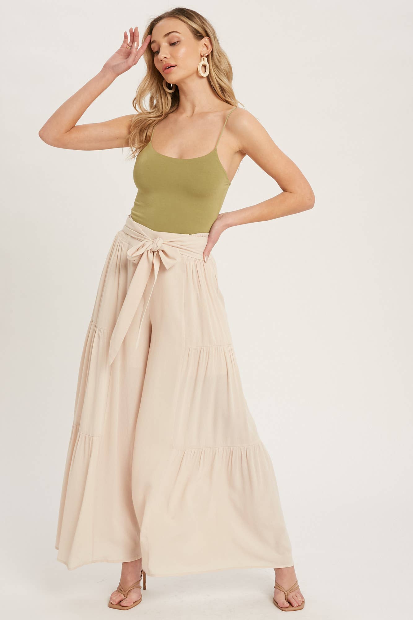 Bluivy - TIERED FLOWY WIDE-LEG PANTS