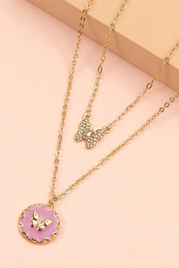 JOSSLYN by Wall to Wall - BUTTERFLY STARBURST HAMSA HEART EPOXY NECKLACE | 31N22048