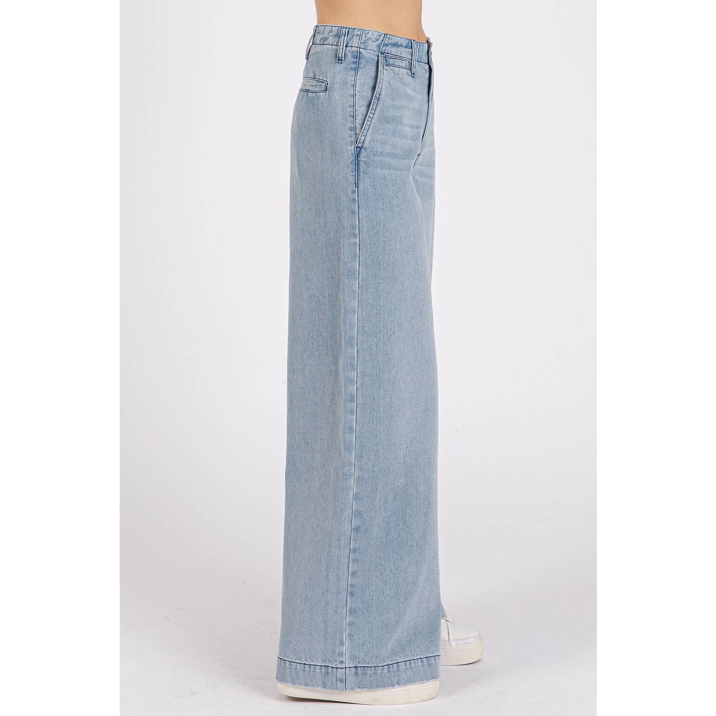 mittoshop - LIGHT WASH WIDE LEG DENIM JEANS