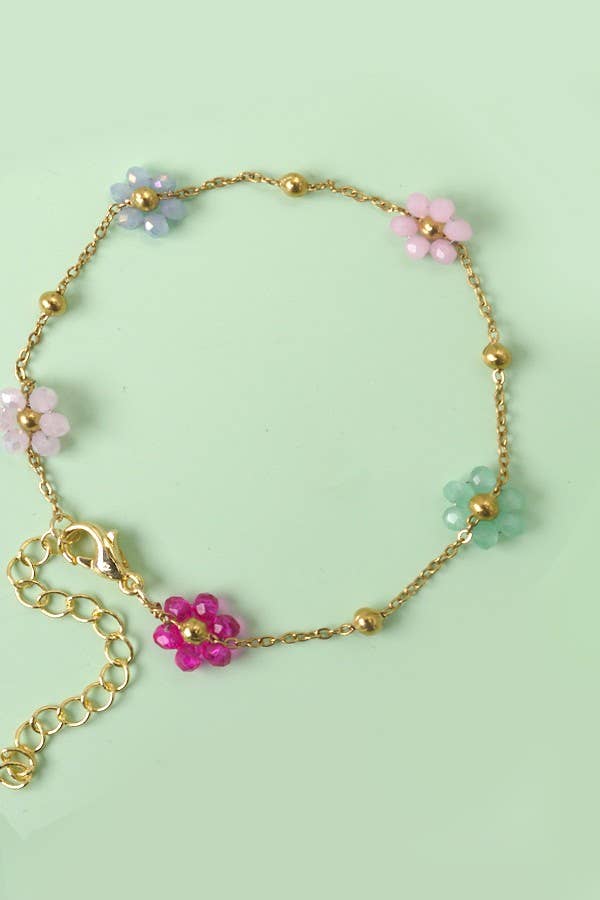 JOSSLYN by Wall to Wall - SUMMER MULTI BEADED FLOWER CHARM BRACELETS | 40B108