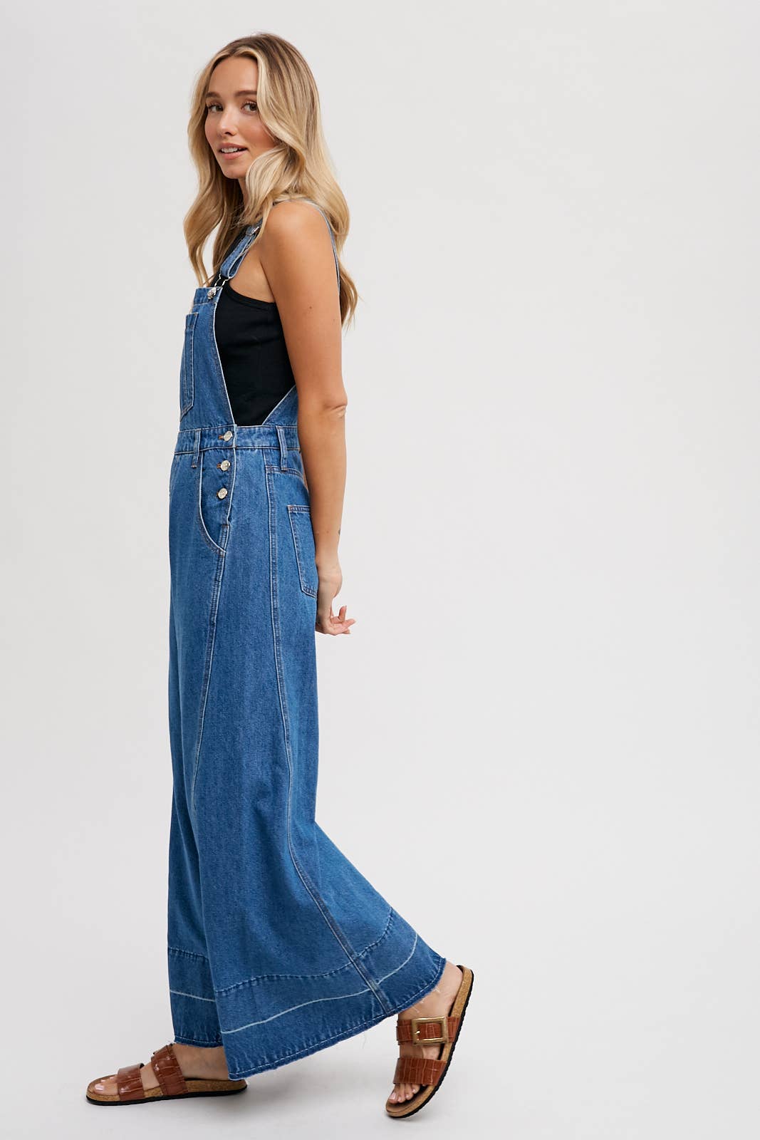 Bluivy - DENIM WIDE LEGS OVERALLS