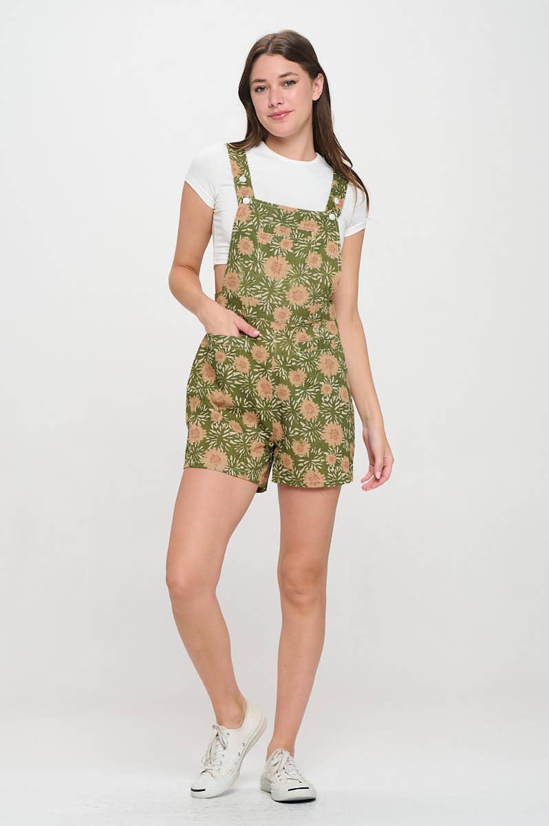 SM WARDROBE - VINTAGE FLOWER BLOSSOM PRINT SHORTALLS