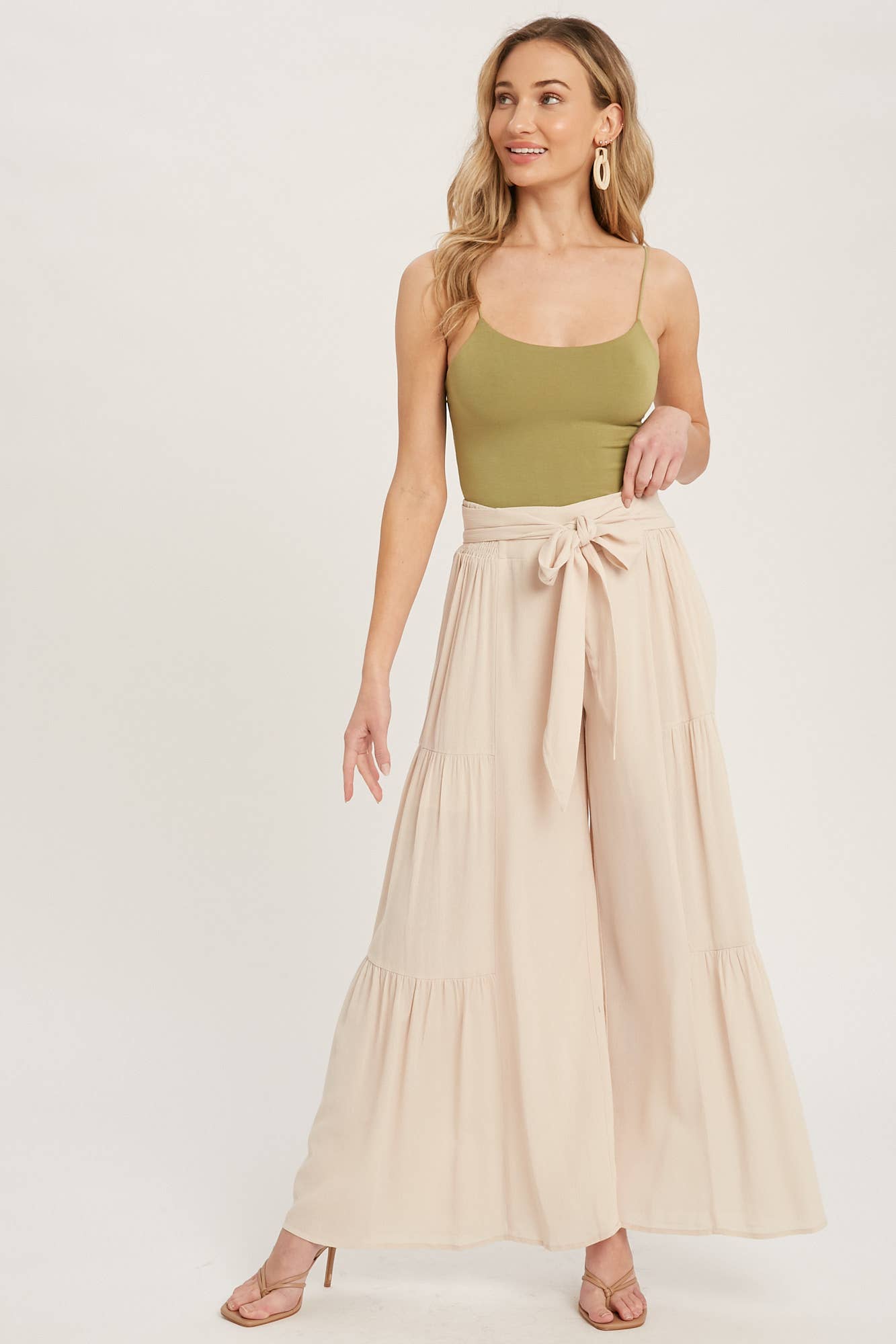 Bluivy - TIERED FLOWY WIDE-LEG PANTS
