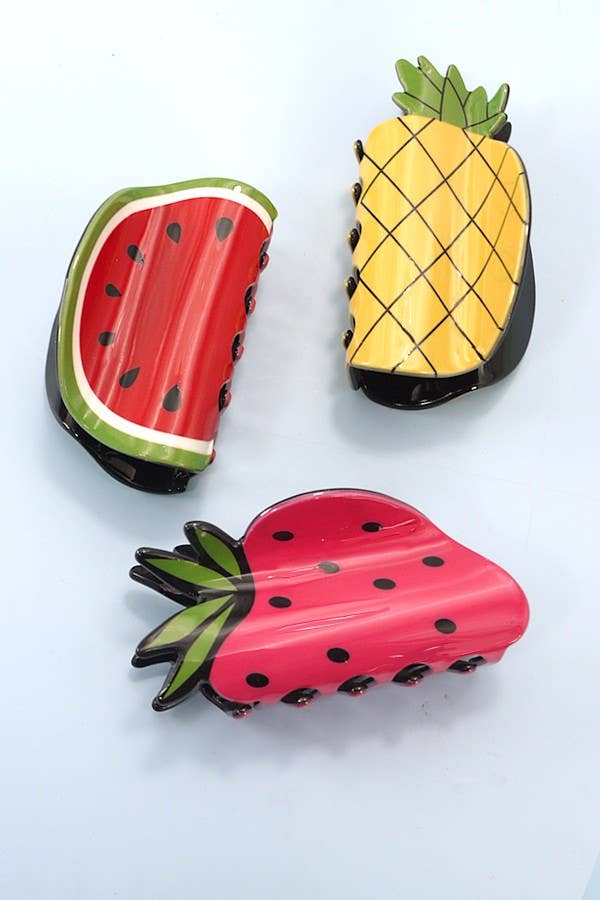 JOSSLYN by Wall to Wall - FRUIT STRAWBERRY WATERMELON HAIR CLAW CLIPS | 40H803