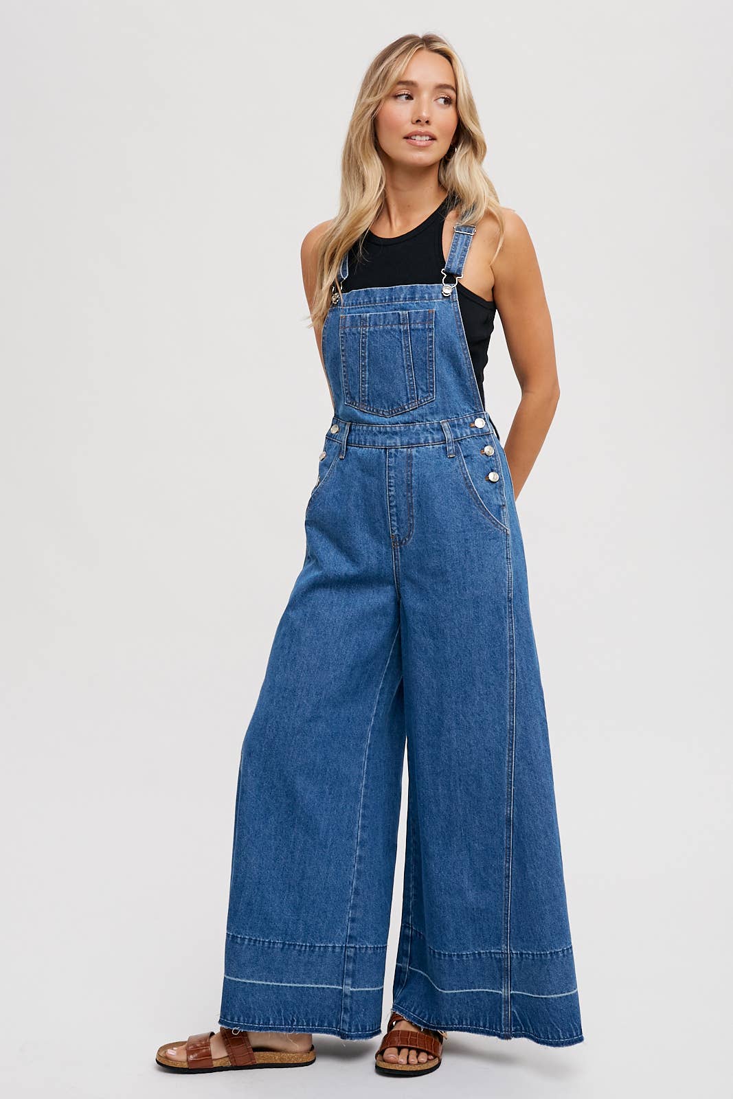 Bluivy - DENIM WIDE LEGS OVERALLS