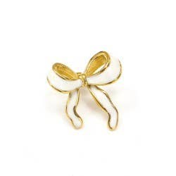 JOSSLYN by Wall to Wall - GOLD SILVER COLORFUL ENAMEL BOW EARRINGS | 40E346-EAR