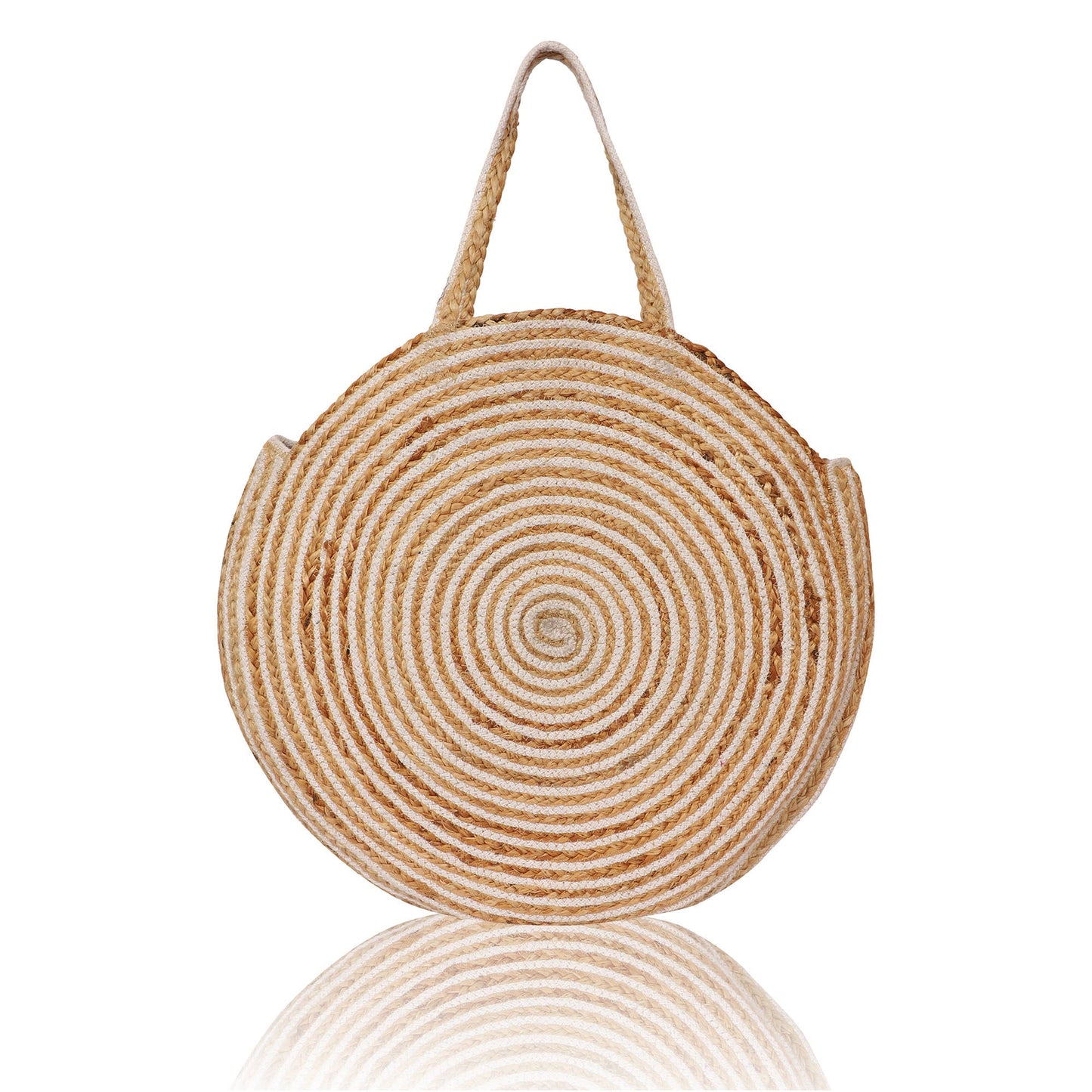 Chloe & Lex - Extra Large Striped Pure Jute Unisex Beach Tote Bag