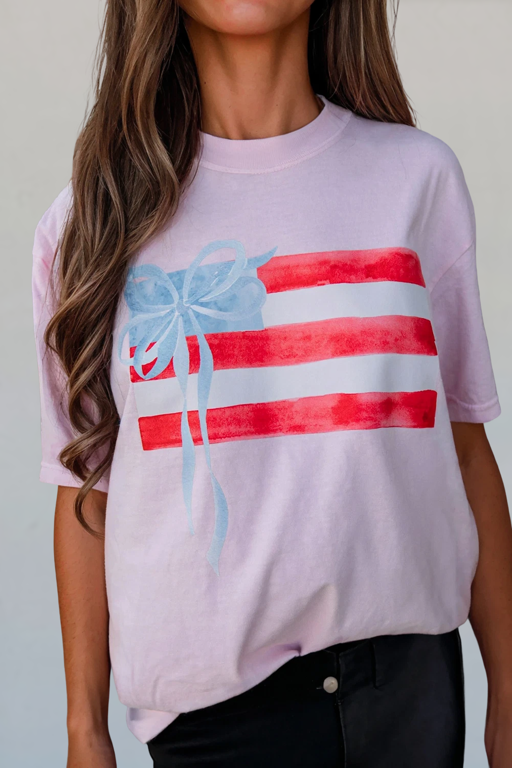 Aapparella - Flag Bow Patch Graphic Short Sleeve Tee | S-XL