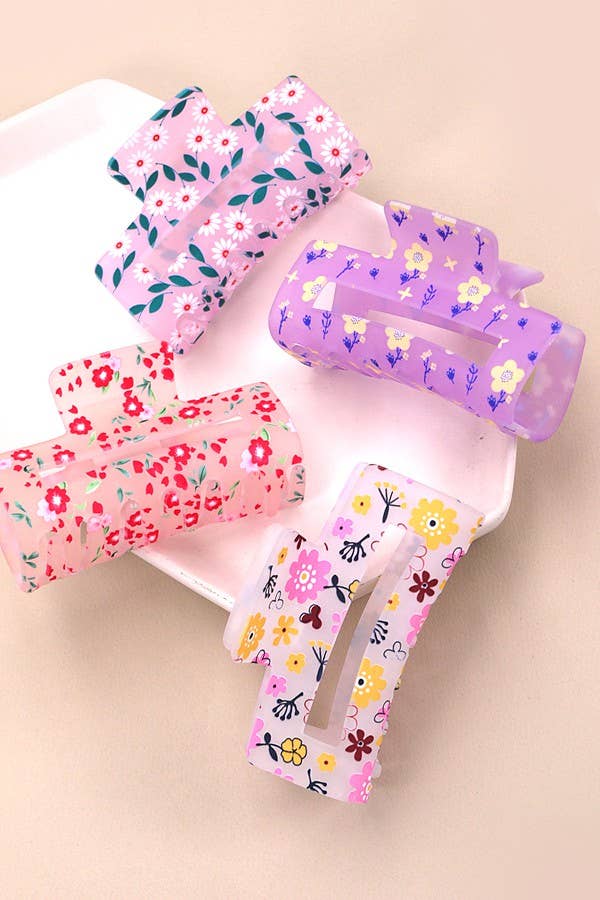 JOSSLYN by wall to wall - LAVISHING FLOWER PETAL HAIR CLAW CLIPS | 40H688