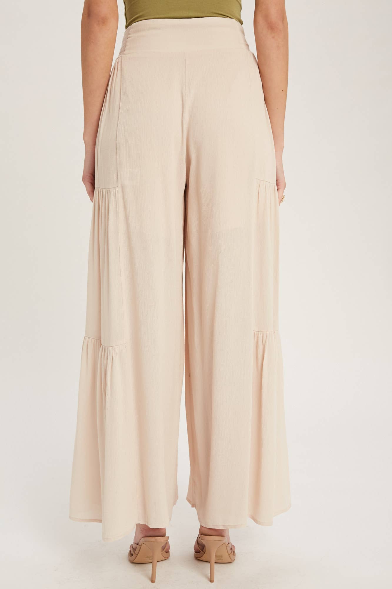 Bluivy - TIERED FLOWY WIDE-LEG PANTS