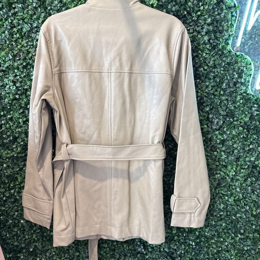 Pleather coat w/ belt