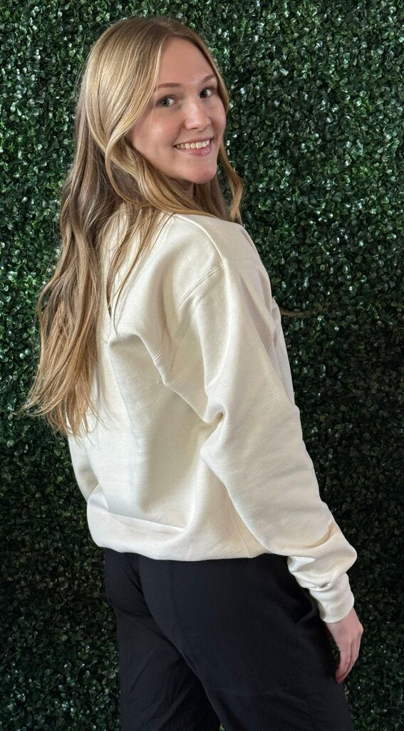 Spring goose embroidered crewneck