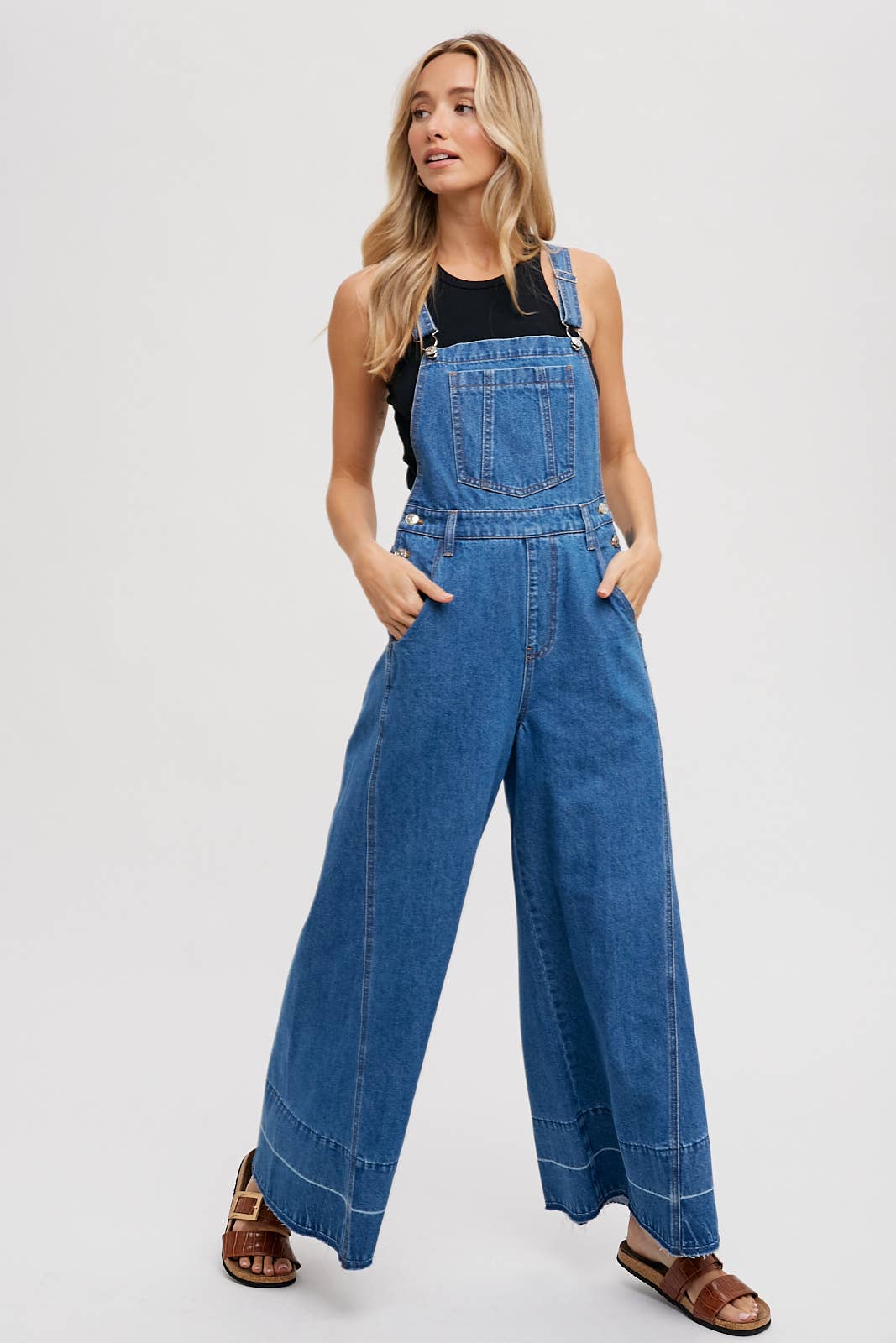 Bluivy - DENIM WIDE LEGS OVERALLS