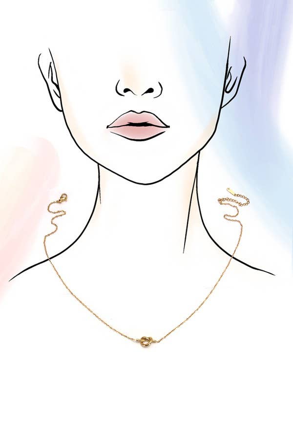 JOSSLYN by wall to wall - TITANIUM STEEL NON-TARNISH KNOTTED NECKLACE | 40NK337