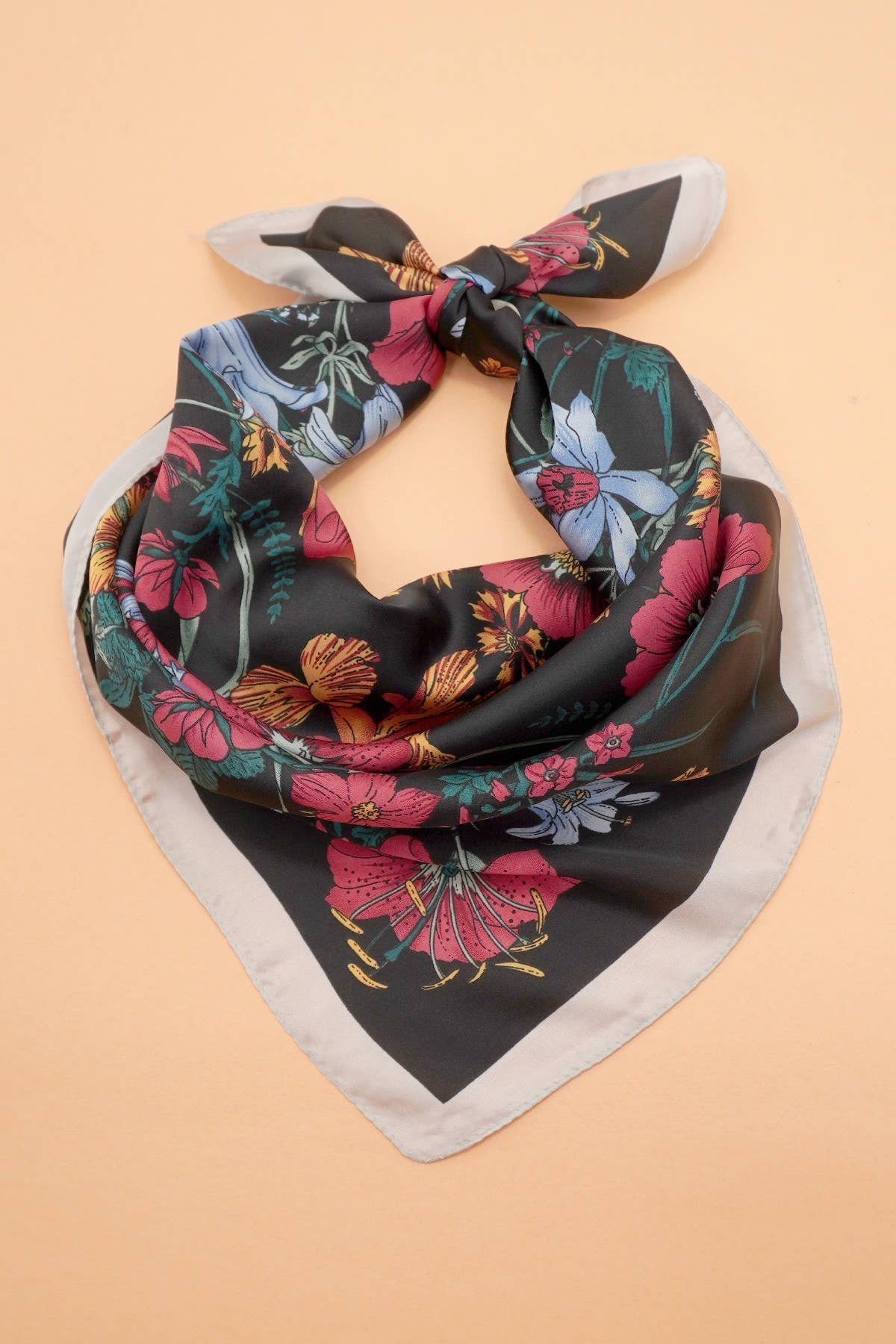 JOSSLYN by wall to wall - LARGE FLORAL PRINT BANDANA SCARF | 40SC651