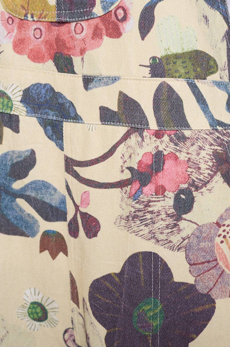 SM WARDROBE - BOTANICAL FLORAL PRINT OVERALL BEIGE