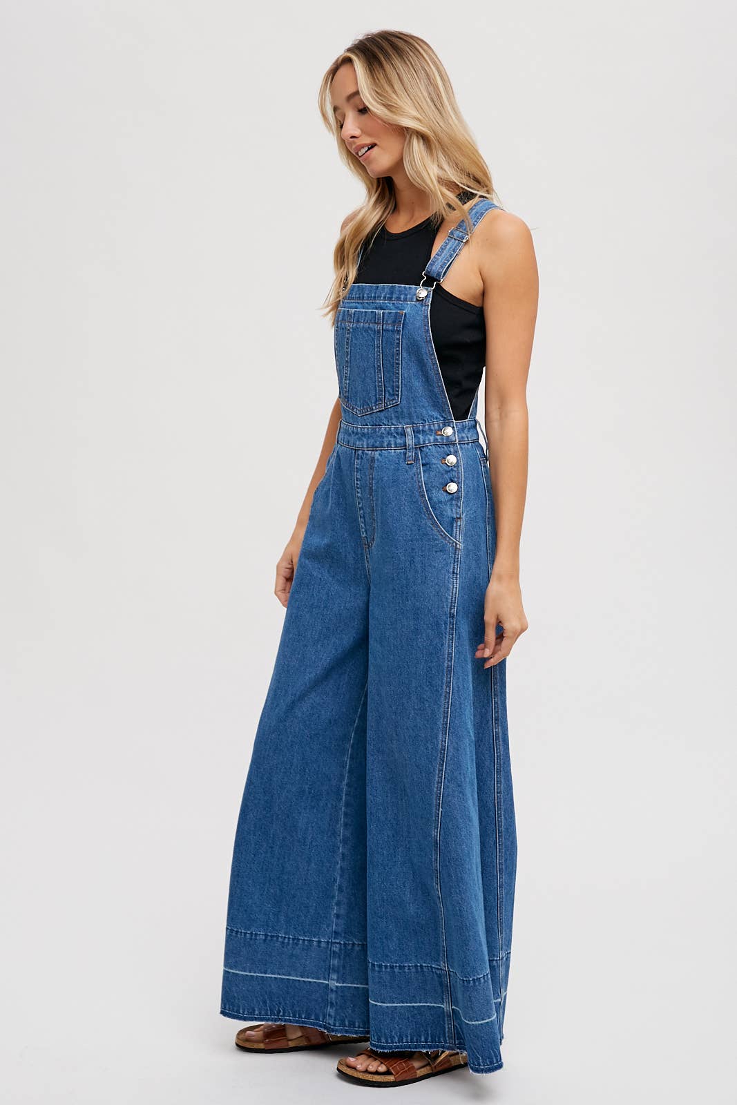 Bluivy - DENIM WIDE LEGS OVERALLS