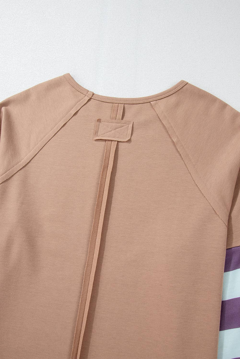 Lovesoft - Flower Patchwork Raglan Sleeve Exposed Seam Oversized Top