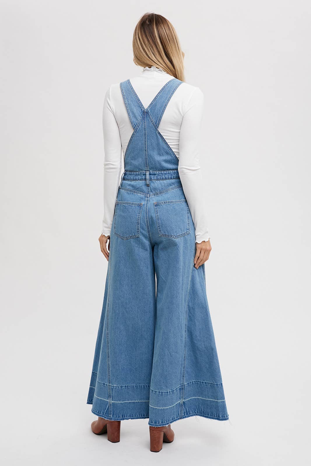 Bluivy - DENIM WIDE LEGS OVERALLS
