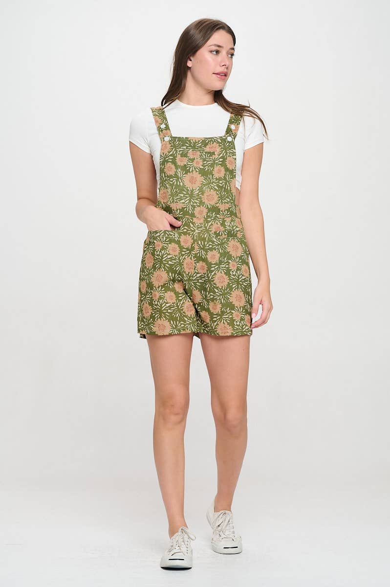 SM WARDROBE - VINTAGE FLOWER BLOSSOM PRINT SHORTALLS