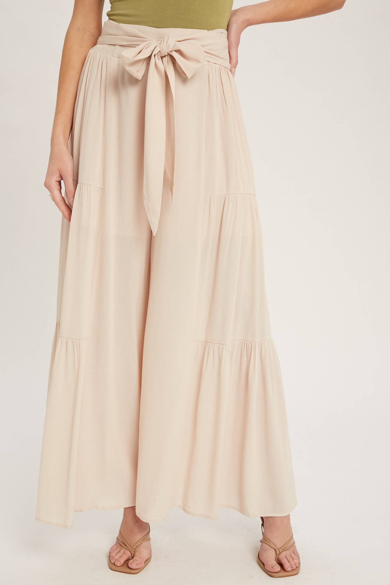 Bluivy - TIERED FLOWY WIDE-LEG PANTS