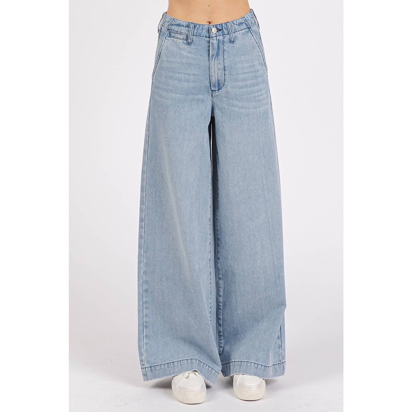 mittoshop - LIGHT WASH WIDE LEG DENIM JEANS